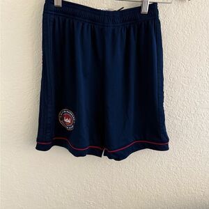 adidas Kids Dark Blue Shorts with Red Accents